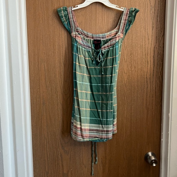 Torrid Green Plaid Blouse - Picture 3 of 6